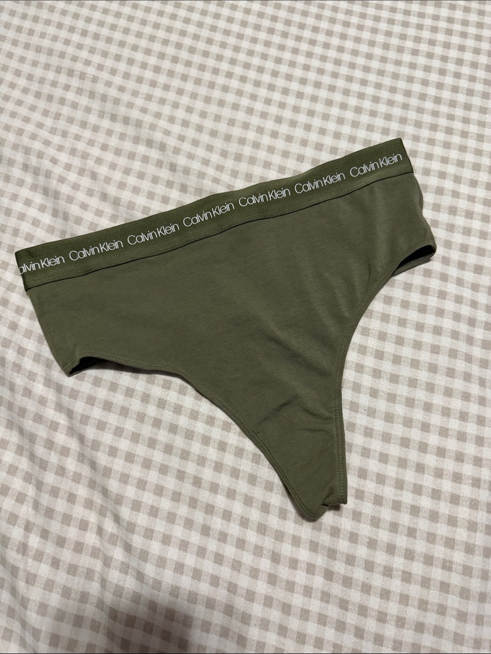 Calvin Klein Olive Green thong  Brief with Branded Waistband